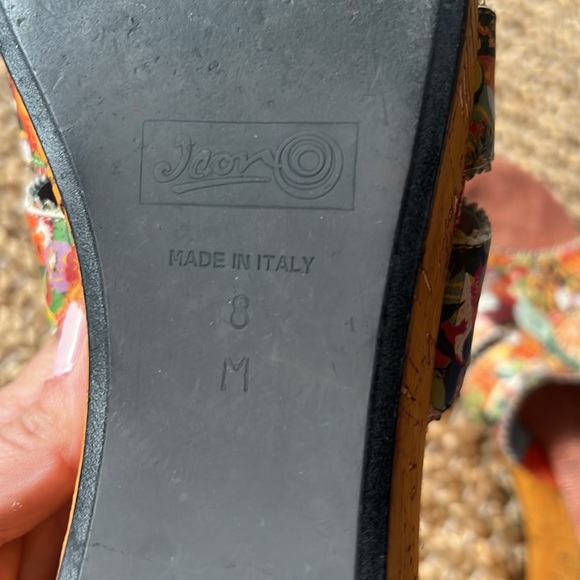 Made in Italy Jeon Leather Colorful Art to Wear Cork Platform Slip On Sandals 8 - Picture 9 of 15